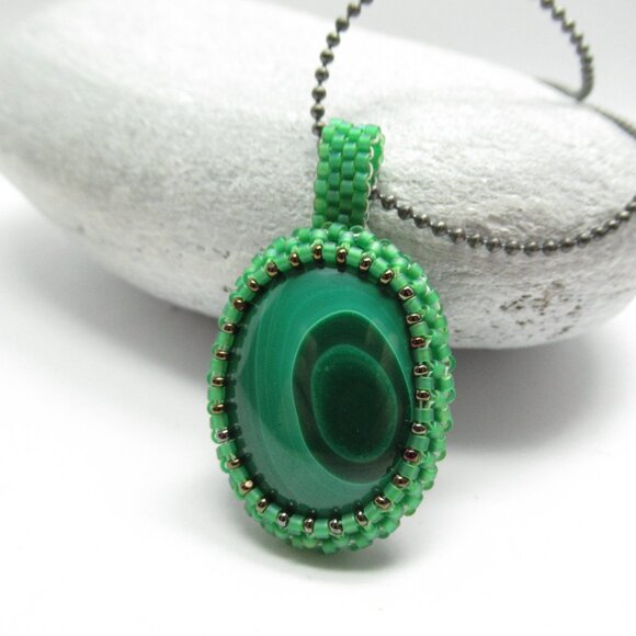 Malachite Cabochon pendant - Picture 9 of 12